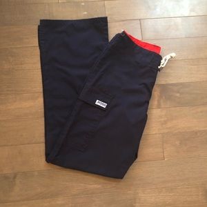 Mobb Navy Blue Lace Up Flare Scrub Pants